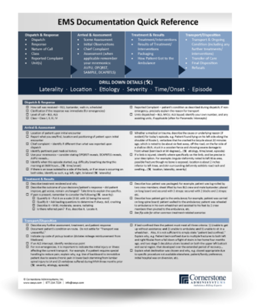 Improving Your Agency’s EMS Documentation - Cornerstone Adminisystems